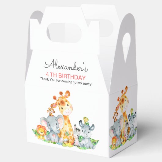 Waterverf Cute Safari Oerwouden Birthday Bedankdoosjes (Geopend)