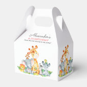 Waterverf Cute Safari Oerwouden Birthday Bedankdoosjes (Voorkant Zijde)