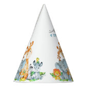 Waterverf Cute Safari Oerwouden Birthday Feesthoedjes (Links)