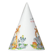 Waterverf Cute Safari Oerwouden Birthday Feesthoedjes (Links)