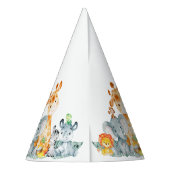 Waterverf Cute Safari Oerwouden Birthday Feesthoedjes (Achterkant)