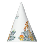 Waterverf Cute Safari Oerwouden Birthday Feesthoedjes (Rechts)