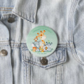 Waterverf Cute Safari Oerwouden Birthday Ronde Button 7,6 Cm (In situ)