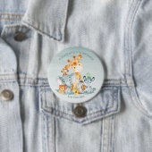 Waterverf Cute Safari Oerwouden Birthday Ronde Button 7,6 Cm (In situ)