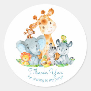 Waterverf Cute Safari Oerwouden Birthday Ronde Sticker