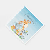 Waterverf Cute Safari Oerwouden Birthday Servet (Hoek)