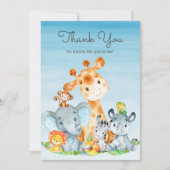 Waterverf Cute Safari Oerwouden Hartelijk dank Bedankkaart (Voorkant)