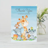 Waterverf Cute Safari Oerwouden Hartelijk dank Bedankkaart (Staand voorkant)