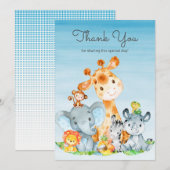 Waterverf Cute Safari Oerwouden Hartelijk dank Bedankkaart (Voorkant / Achterkant)