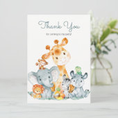 Waterverf Cute Safari Oerwouden Hartelijk dank Bedankkaart (Staand voorkant)