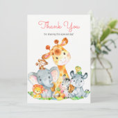 Waterverf Cute Safari Oerwouden Hartelijk dank Bedankkaart (Staand voorkant)