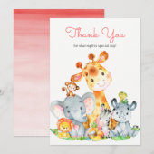 Waterverf Cute Safari Oerwouden Hartelijk dank Bedankkaart (Voorkant / Achterkant)