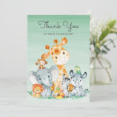 Waterverf Cute Safari Oerwouden Hartelijk dank Bedankkaart (Staand voorkant)