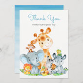 Waterverf Cute Safari Oerwouden Hartelijk dank Bedankkaart (Voorkant / Achterkant)