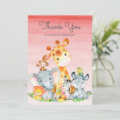 Waterverf Cute Safari Oerwouden Hartelijk dank Bedankkaart (Staand voorkant)