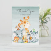 Waterverf Cute Safari Oerwouden Hartelijk dank Bedankkaart (Staand voorkant)