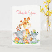 Waterverf Cute Safari Oerwouden Hartelijk dank Kaart (Gele Bloem)