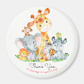 Waterverf Cute Safari Oerwouden Hartelijk dank Magneet (Voorkant)