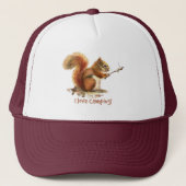 Waterverf Cute Squirrel Roasting Marshmallows Trucker Pet (Voorkant)