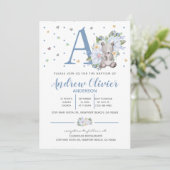 Waterverf Cute Teddy Bear Baby Christening Kaart (Staand voorkant)