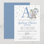 Waterverf Cute Teddy Bear Baby Christening Kaart (Voorkant / Achterkant)