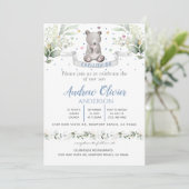 Waterverf Cute Teddy Bear Baby Christening Kaart (Staand voorkant)