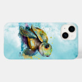 Waterverf Cute Zee Turtle Artwork Blue Case-Mate iPhone Case (Achterkant (horizontaal))