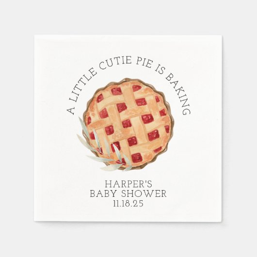 Waterverf Cutie Pie Baking Baby shower Servet (Voorkant)