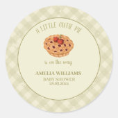 Waterverf Cutie Pie Herfst Baby shower Ronde Sticker (Voorkant)