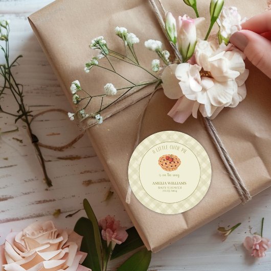 Waterverf Cutie Pie Herfst Baby shower Ronde Sticker