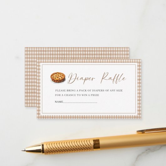 Waterverf Cutie Pie is op weg naar het baby shower Informatiekaartje (Voorkant / Achterkant in situ)