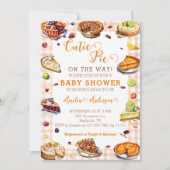 Waterverf Cutie Pie Sinaasappel Gingham Baby showe Kaart (Voorkant)