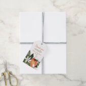 Waterverf Cutie Sinaasappel Blossoms Dank u Cadeaulabel (Met Touw)