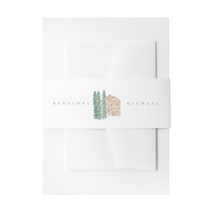 Waterverf Cypress Trees Wedding Uitnodigingen Wikkel