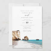 Waterverf Cyprus Aphrodite Beach Ocean Wedding Kaart (Voorkant)