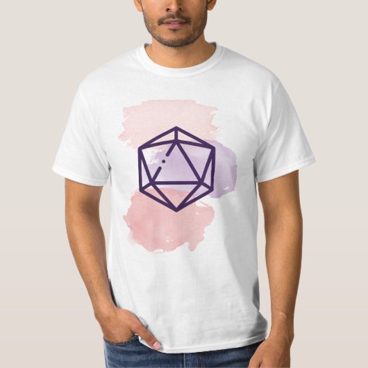 Waterverf d20 T-shirt (Voorkant)