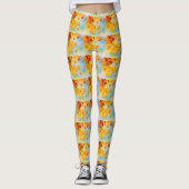 Waterverf daalt door bladeren leggings (Voorkant)
