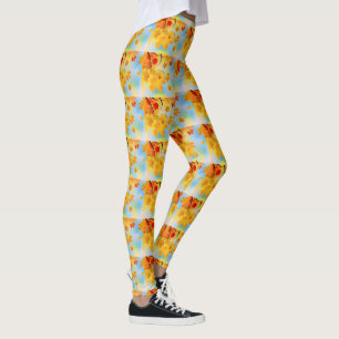 Waterverf daalt door bladeren leggings