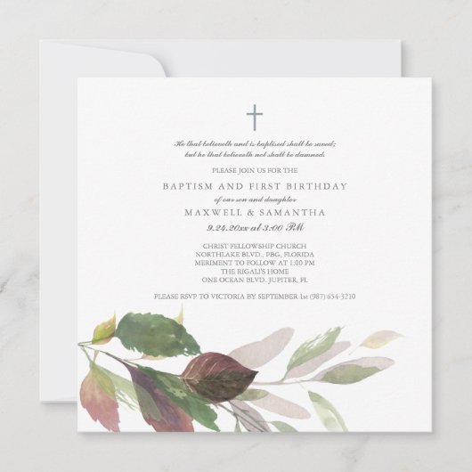 Waterverf daalt tweelingblaasjes kaart (Voorkant)