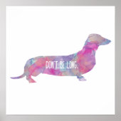 Waterverf Dachshund Art Poster (Voorkant)