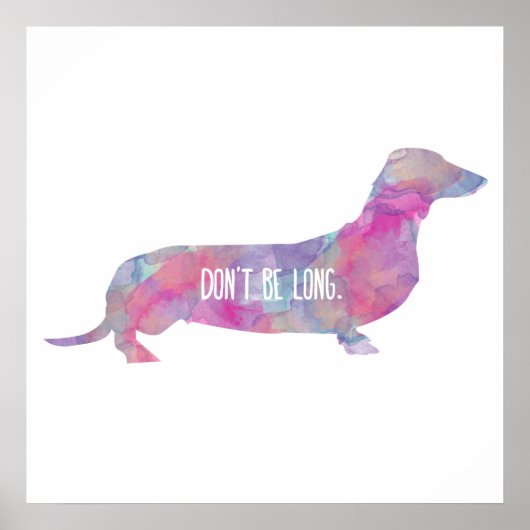 Waterverf Dachshund Art Poster (Voorkant)