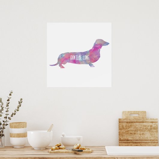 Waterverf Dachshund Art Poster (Keuken)