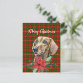 Waterverf Dachshund Dog-Briefkaart voor kerstmis Briefkaart (Staand voorkant)