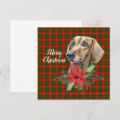 Waterverf Dachshund Dog kerstflat Kaart (Voorkant / Achterkant)