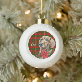 Waterverf Dachshund Dog Persoonlijk Keramische Bal Ornament