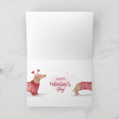 Waterverf Dachshund Dog Valentijnsdag Sweater Kaart (Binnen)