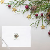 Waterverf Dachshund Dog Vrolijk Kerstkrans Vierkante Sticker