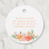 Waterverf Dachshund en Perzikbloemen Dank u Bedankjes Labels (Achterkant)