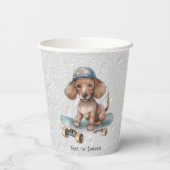 Waterverf Dachshund Papier Cups Papieren Bekers (Achterkant)