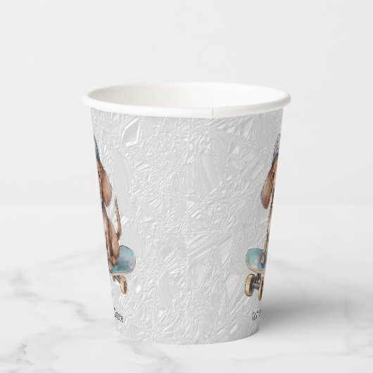 Waterverf Dachshund Papier Cups Papieren Bekers (Rechts)